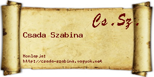 Csada Szabina névjegykártya